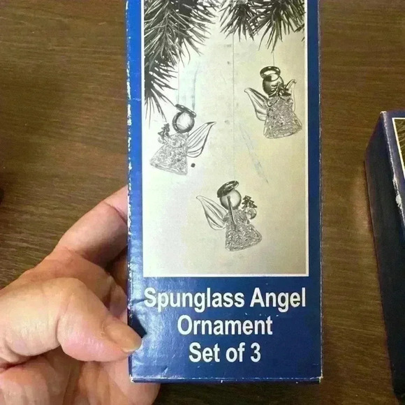 Spunglass Angel Christmas Ornaments. 2 Boxes. 6 Total Angels. Gold Accents. 1.5” - Picture 7 of 7
